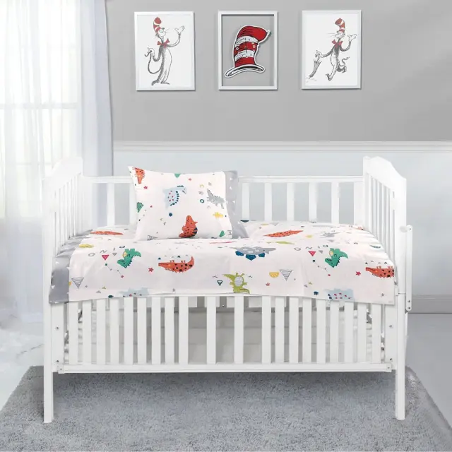 Σετ Σεντόνια Κούνιας 70x140+15 Beauty Home 5177 Γκρι Με Λάστιχο100% Βαμβακοσατέν 3