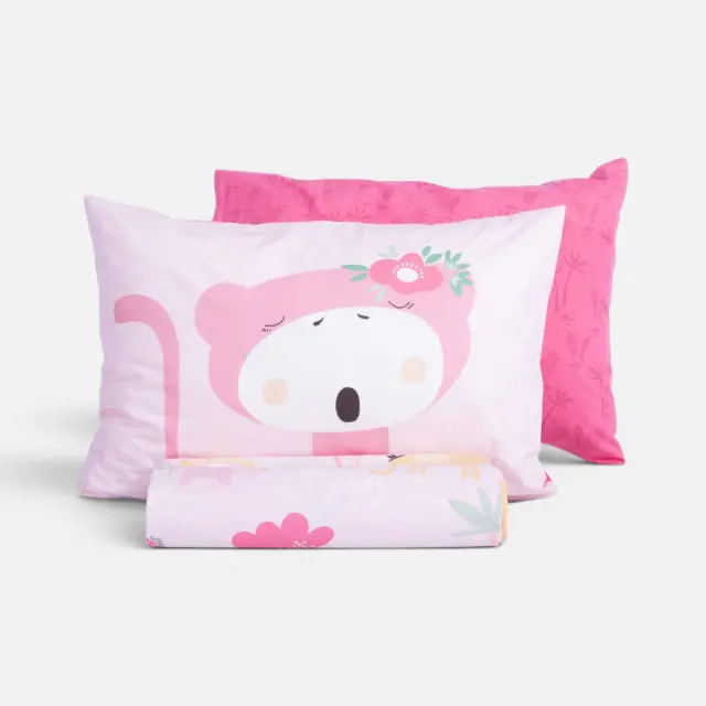 Σετ Παπλωματοθήκη Παιδική Μονή Wild & Sweet 160x240 Nef Nef Homeware, 100% BAMBAKI - PINK (040907)