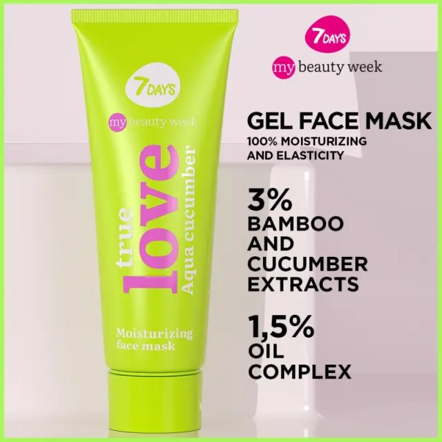 7DAYS True Love Aqua Cucumber Moisturizing Face Mask 80ml 2