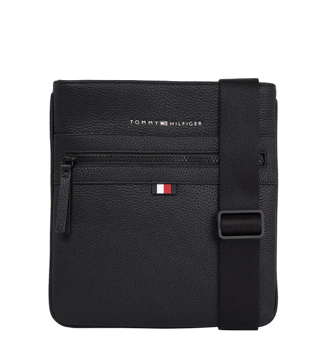Τσάντα TOMMY HILFIGER 9506 Essential Flat Reporter Μαύρο