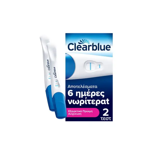 Clearblue Τεστ Εγκυμοσύνης Εξαιρετικά Πρώιμης Ανίχνευσης, 2 τεμάχια