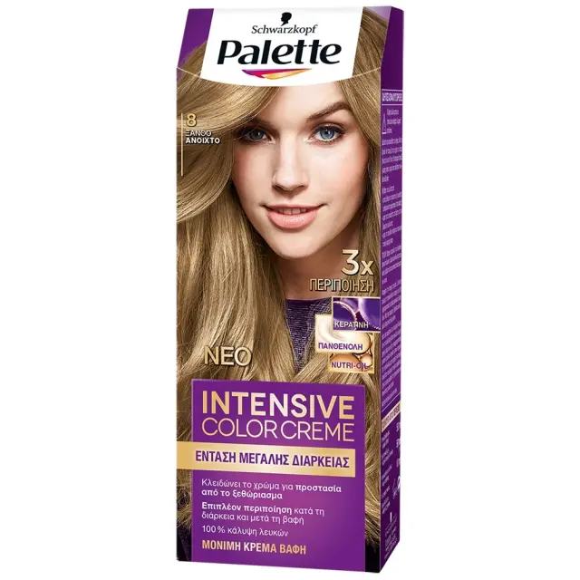 Schwarzkopf Palette Intensive Color Creme Semi-Set 50ml | Απόχρωση 8 Ξανθό Ανοιχτό
