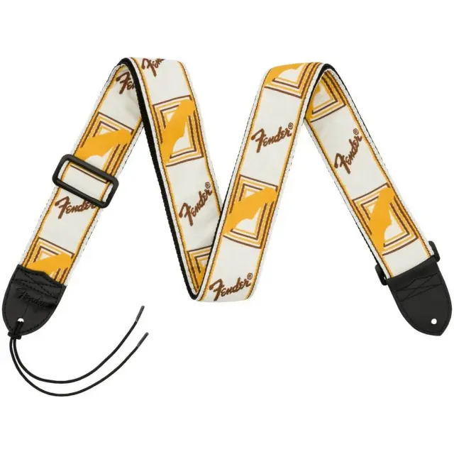 Fender 2 Monogrammed Straps Ζώνη Κιθάρας - Μπάσου Άσπρο - Καφέ - Κίτρινο