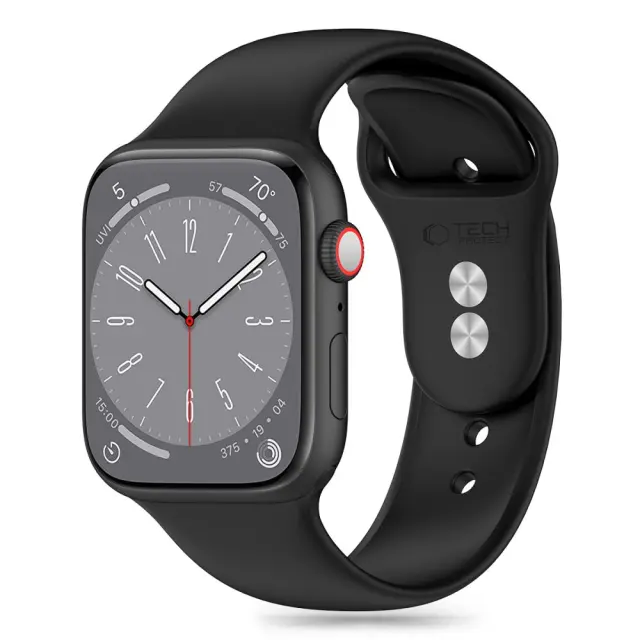 Tech-protect Silicone Apple Watch 8 / 9 / 10 / 11 / 12 / Se (40 / 41 / 42 Mm) Black