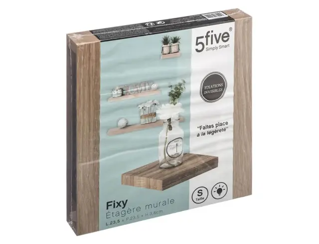 Ράφι τοίχου 5five με διαστάσεις 23.5x23.5x3.8cm - Σε απόχρωση ξύλου 138952C 2
