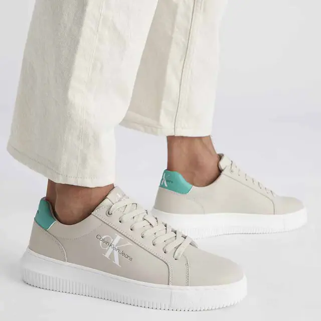 Calvin Klein - Cupsole Mono Lth Ανδρικά Chunky Sneakers YM0YM00681-0H8 Μπεζ - 45 2