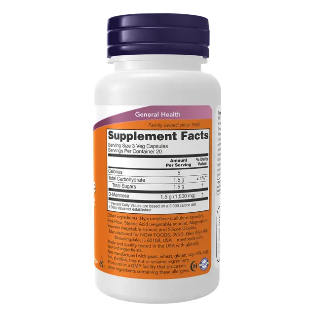 Now Foods D-Mannose Urinary Support 500 mg 2