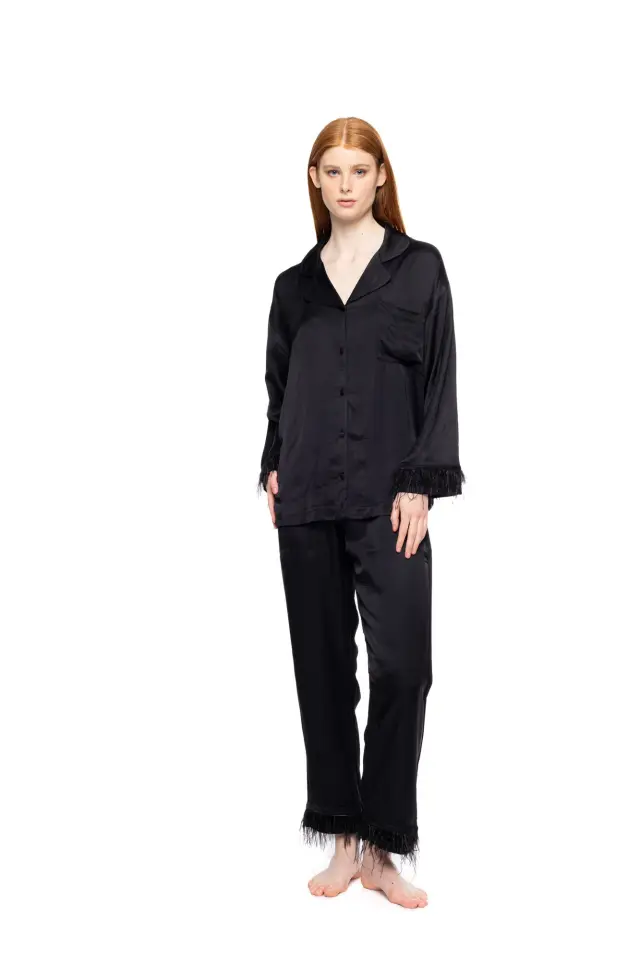 W1820 - Black - PYJAMA BUTTONED PURE CHIC