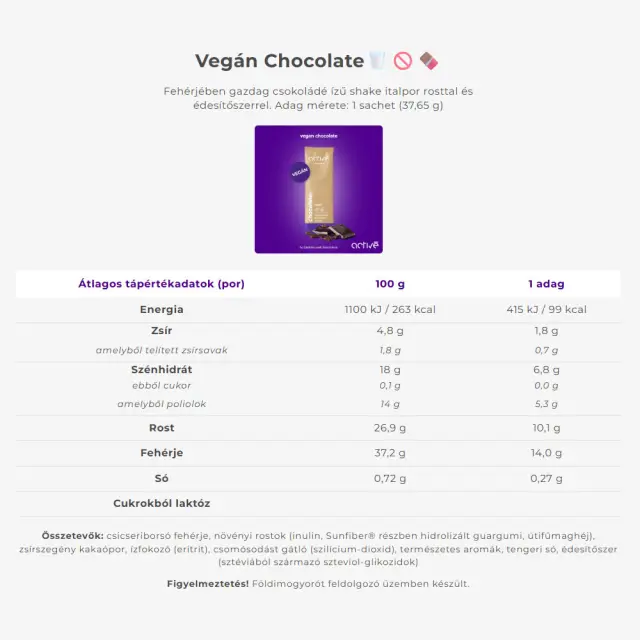 Activé FiberShake Chocolate Vegan 2