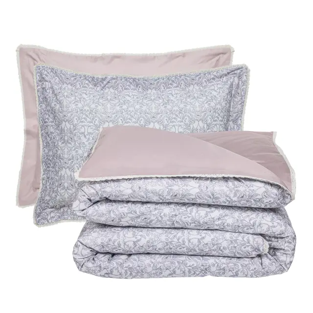 Σετ Παπλωματοθήκη 220x240 Υπέρδιπλη Prestige Das Home 1729 Grey-Nude 100% Βαμβακοσατέν 3
