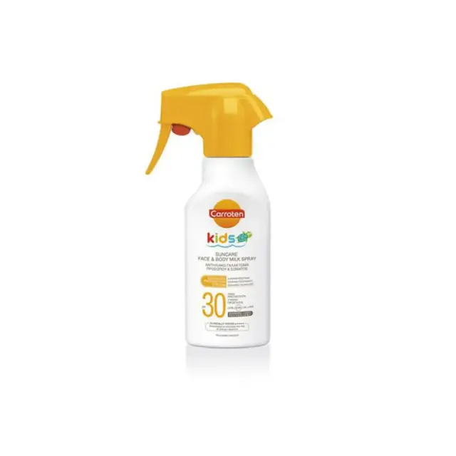 Carroten Kids Suncare Face & Body Milk Spray SPF30, Παιδικό Αντηλιακό Γαλάκτωμα Προσώπου & Σώματος σε Σπρέι 270ml