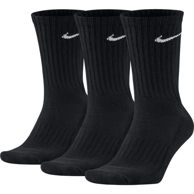 Nike Cushioned Value Cotton Κάλτσες για Τέννις Μαύρες 3 Ζεύγη SX4508-001 - M