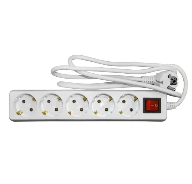 ΠΟΛΥΠΡΙΖΟ ΜΕ ΔΙΑΚΟΠΤΗ+ΚΑΛΩΔΙΟ 3x1mm² 1.5μ 5 ΣΟΥΚΟ ΛΕΥΚΟ