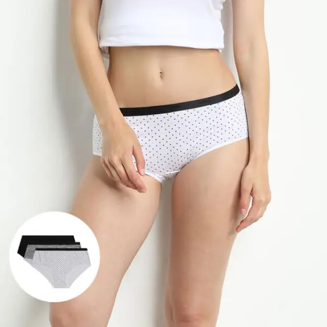 Dim Μποξεράκια Βαμβακερά Les Pockets Blanc & Noir 3-Pack - S