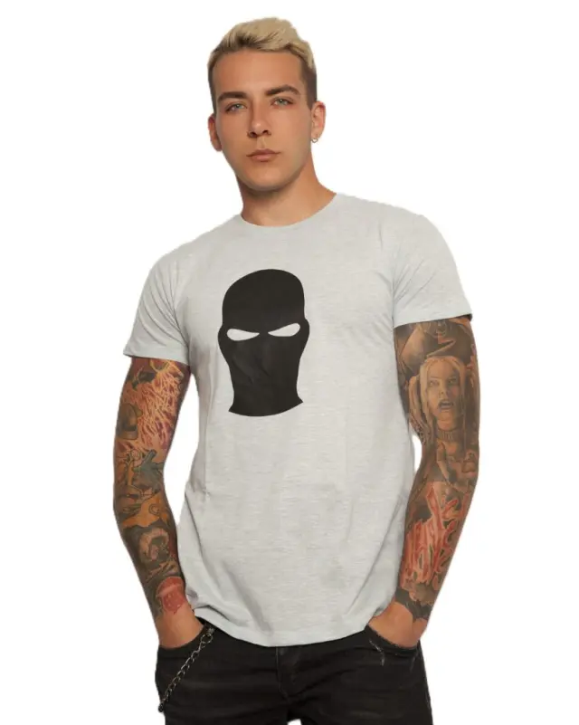 Ghetto Black Mask Gray T-Shirt for Men | Somewhere We Belong