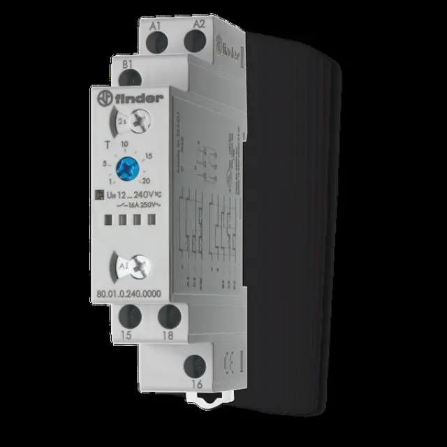 Mod.Timer 6-functions/17,5mm.1CO 16A/12...240VUC, Rail applications (80.01.0.240.0000T)