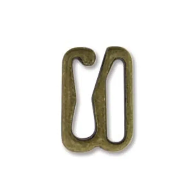 Κούμπωμα Bikini Hook Clasp 9.75x14mm - Antique Brass - 9τεμ