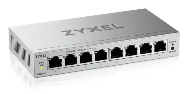 Zyxel GS1200-8V3 Managed L2 Gigabit Ethernet (10/100/1000) Desktop Grey