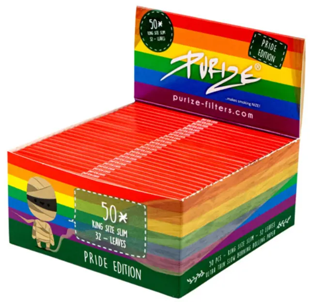 Purize Χαρτάκια Ακατέργαστο - «We Love Diversity» King Size Slim 32φ. 3