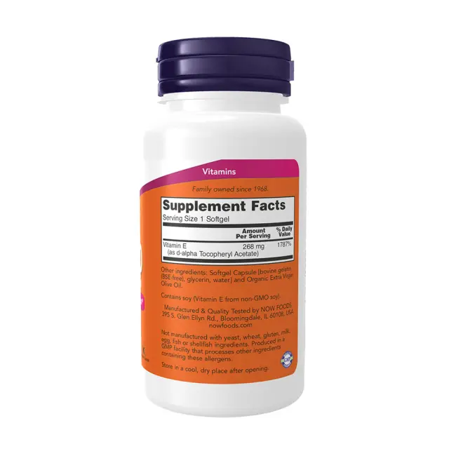 Now Foods Vitamin E-400 IU D-Alpha Tocopheryl 2