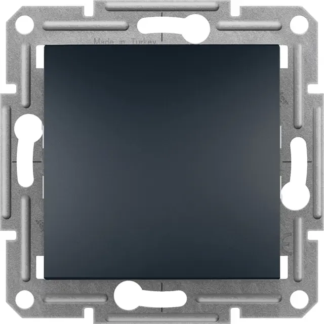 Asfora - 1pole 2way switch, screwless terminals, wo frame, anthracite