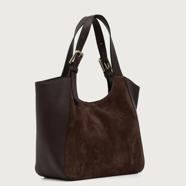 Furla - Γυναικεία Δερμάτινη Τσάντα Ώμου/Χειρός Dora M Tote WB02012-BX4018-3244S Καφέ 2