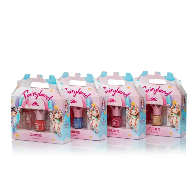 Garden Fairyland Box 3 Promo Set Nail Polish Glitter Blue Betty 1, Lip Oil Tutti Cherry Lily 1 & Lip Balm Strawberry Lily 2, 1 σετ 3