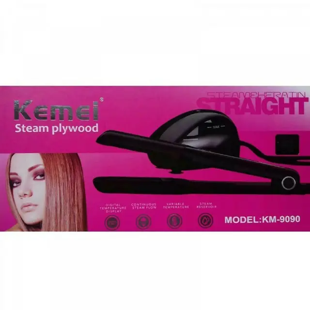 Kemei KM-9090 Επαγγελματική Πρέσα Μαλλιών με Ατμό 2