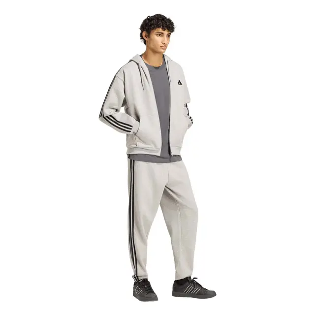 adidas Sportswear Men's 3Stripes Fleece Full-Zip Hoodie Γκρι KY4141 (adidas Sportswear) 3