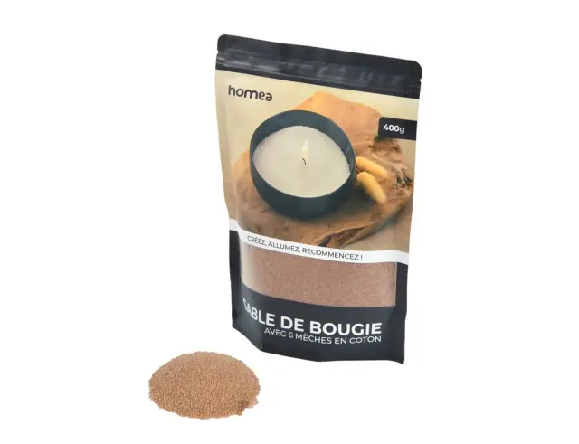 Άμμος Κεριού Homea με 6 φυτίλια - 400g - Natural 6SDC001LN 2