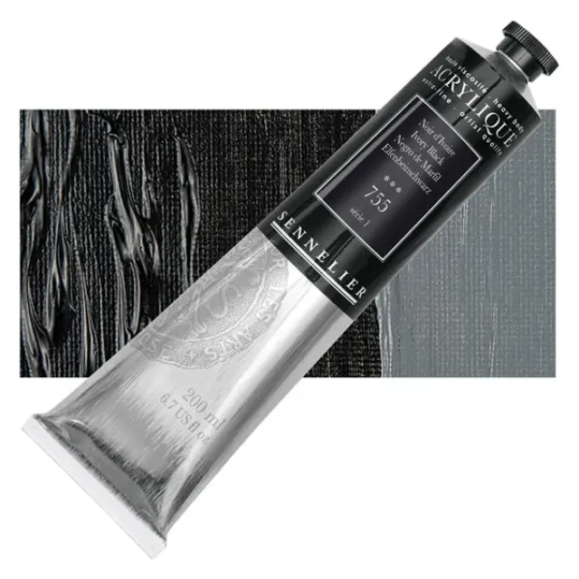 Ακρυλικό Sennelier Extra Fine - 755 Ivory Black S1 - 200ml