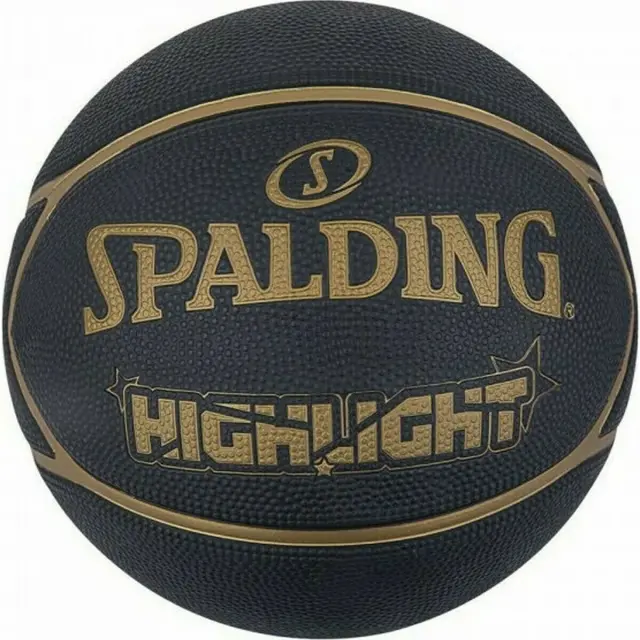 Spalding Μπάλα Μπάσκετ Highlight Black/Gold Size 7 - Rubber Basketball Outdoor - 7
