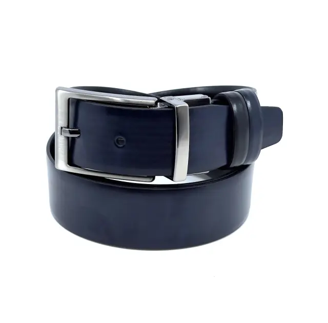 Μαύρη Μπλε Ζώνη Διπλής Όψης P.U. Leather 3,5 cm 2
