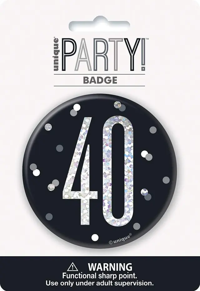 Κονκάρδα Glitz Black & Silver Birthday 40