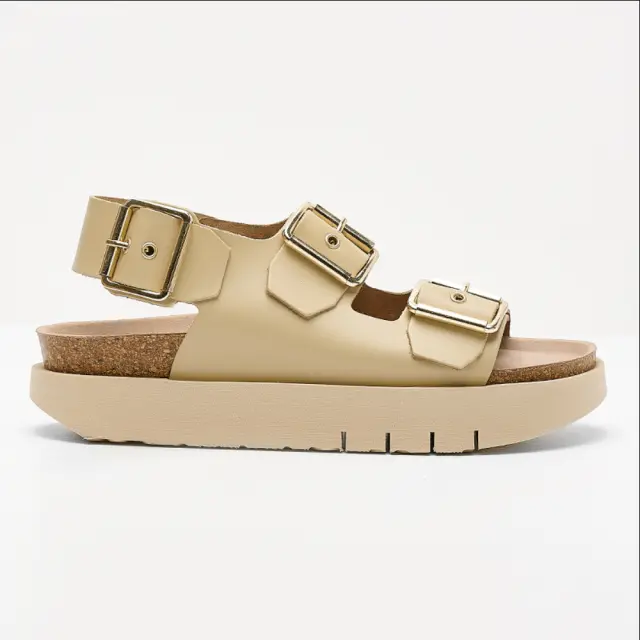 Genuins Πέδιλα Γυναικείο δέρμα Μπεζ GEN/FELINA PLATFORM BEIGE