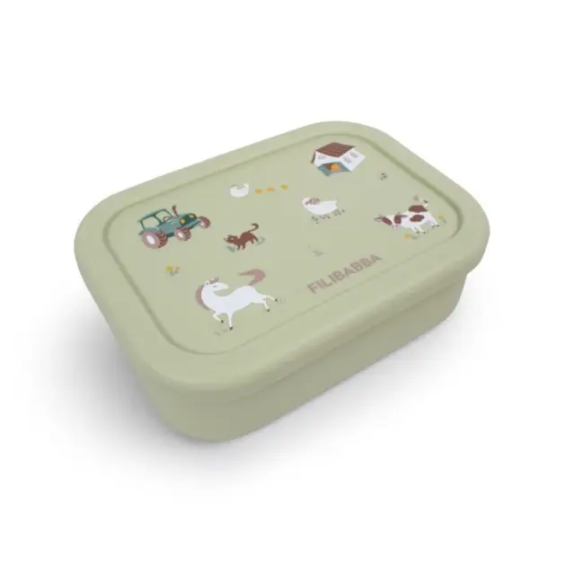 Δοχείο Φαγητού Σιλικόνης Με Χωρίσματα Filibabba Bog Green 700ml