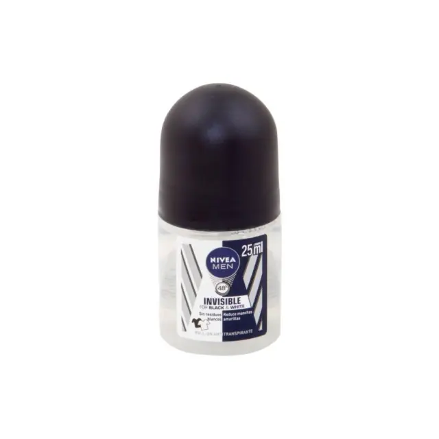 Nivea Deo Black + White Power Invisible Roll-on Ανδρικό 25ml MINI