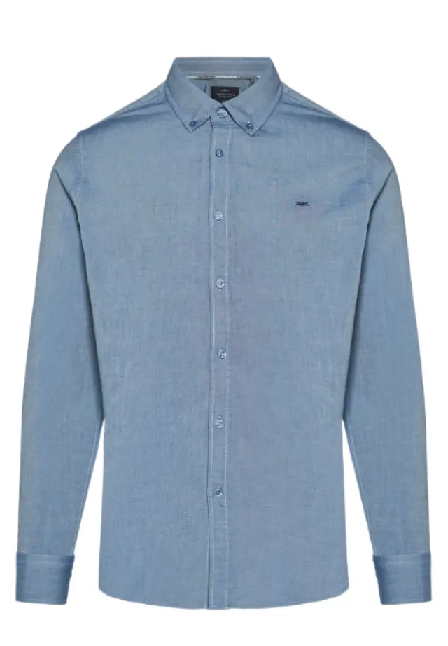 Funky Buddha ανδρικό βαμβακερό πουκάμισο button down FBM014-001-05-2