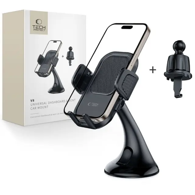 TECH-PROTECT V8 UNIVERSAL DASHBOARD UNRG & VENT CAR MOUNT BLACK 2