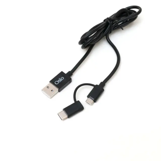 Καλώδιο USB Σε Micro Usb Και USB Type C Με Αντάπτορα 1m OSIO OTU-495B 2