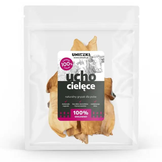 UNISZKI Calf ear - dog treat - 10 pieces