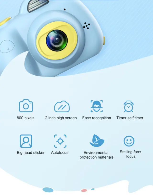 Παιδική φωτογραφική μηχανή 8MP με διπλό φακό - OEM ΜΠΛΕ 2