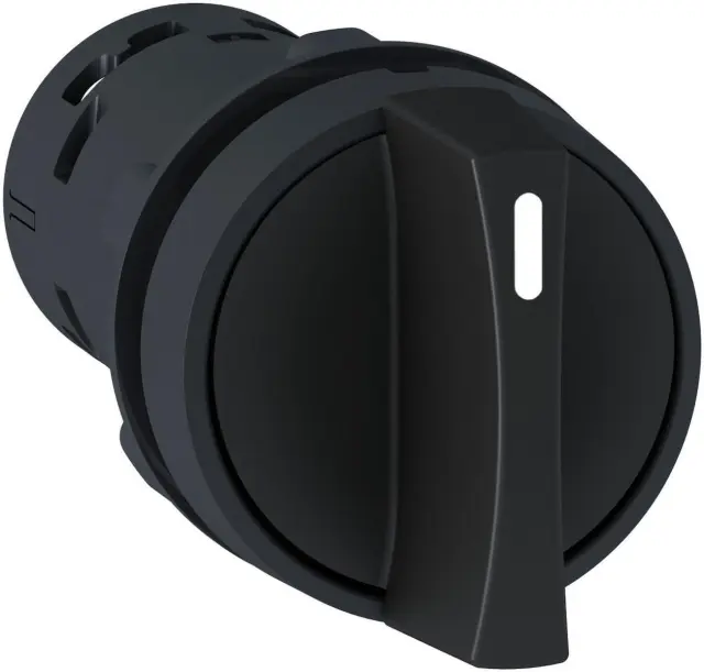 Harmony XB7, Monolithic selector switch, plastic, black, Ø22, stay put, 2 positions, stay put, 1 NO + 1 NC