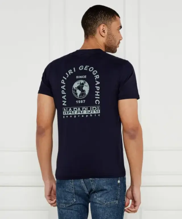 Napapijri - Ανδρικό T-shirt S-Dati Regular Fit NP0A4IE2-176 Μπλε - S 3