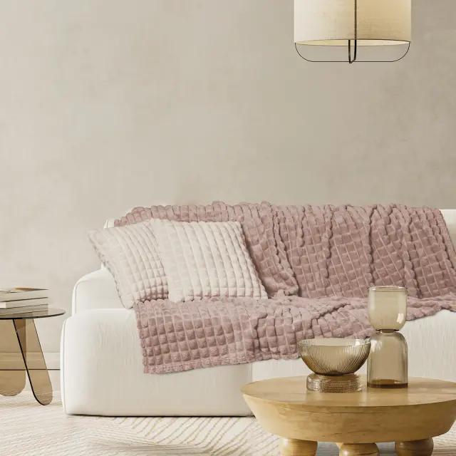 Κουβέρτα Καναπέ 130x170 330gsm Fleece Das Home 1388 Nude 100% Πολυέστερ