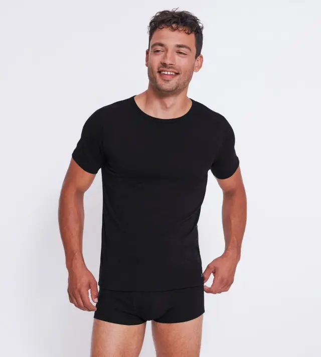 Sloggi Men Ανδρικές Φανέλες Go O-Neck ABC 2.0 Κοντομάνικες Μαύρο 2-Pack 2