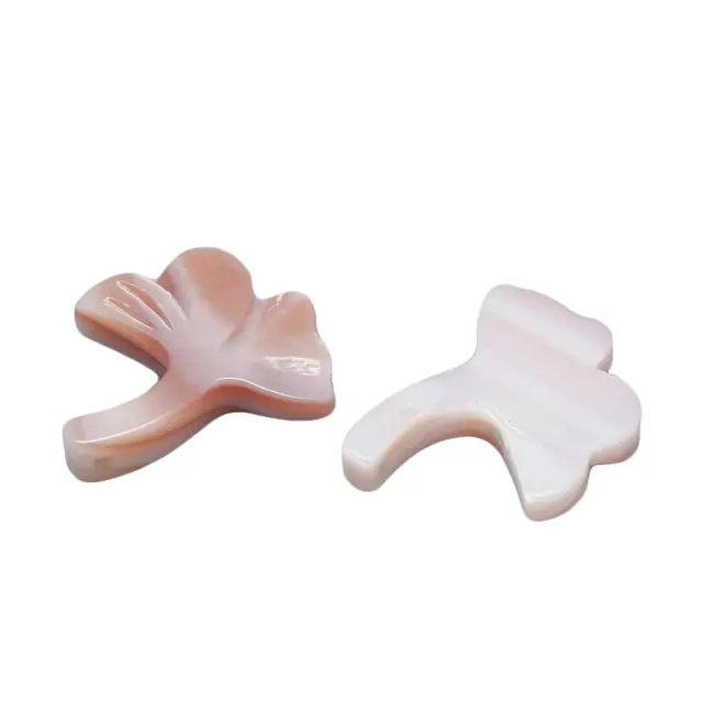 Mother of Pearl Ginkgo Leaf - Pink - 16x15x2mm - 1τεμ