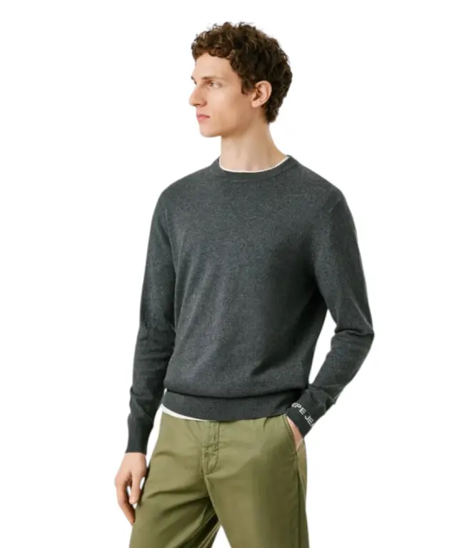 Pepe Jeans - Ανδρικό Πουλόβερ Βαμβακερό Andre Crew Neck PM7000013-963 Γκρι Σκούρο - S 2