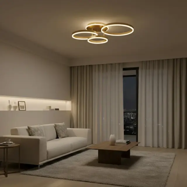 VENOM LED Φωτιστικό Οροφής 100W CCT Χρυσό με Χειριστήριο Dimmable KLV-101-0186