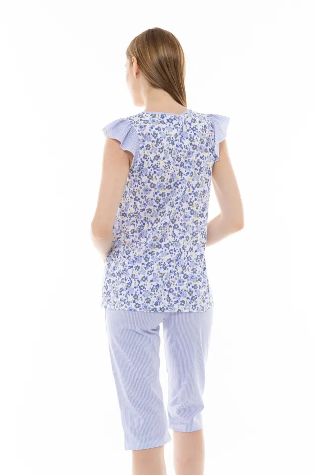 S1295 - Type - PYJAMA BLUE FLOWER STRIPE - S 3